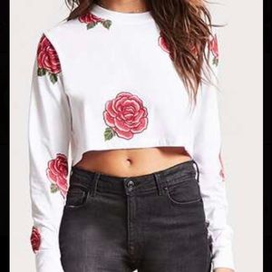 Flower Print Crop Top